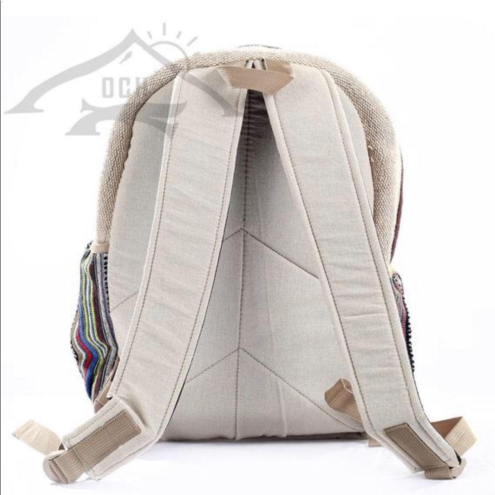 100% Handmade Multi Pocket Hemp Backpack - Picture 5 of 7